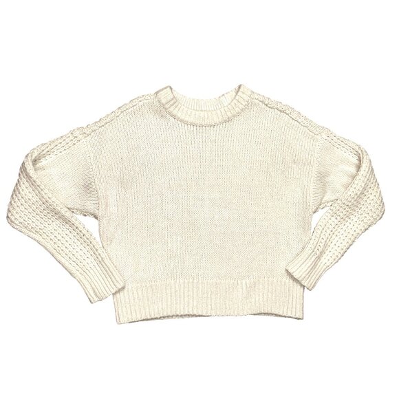 Abercrombie Fitch Small Cream Textured Pullover Sweater Winter Cozy Core - Picture 7 of 9
